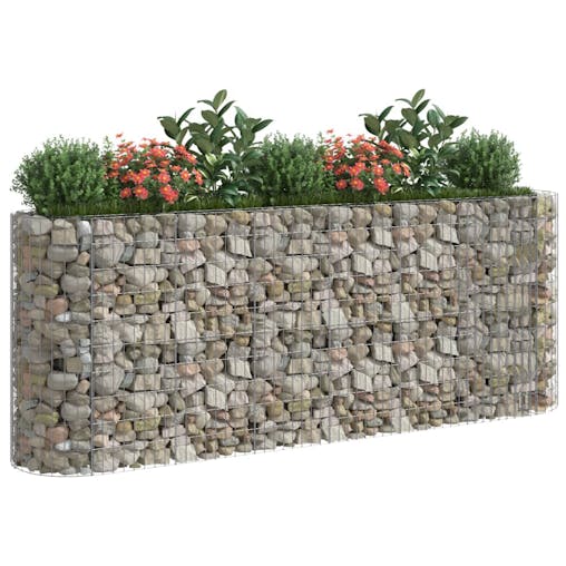 NNEVL Gabion Raised Bed Galvanised Iron 260x50x100 cm