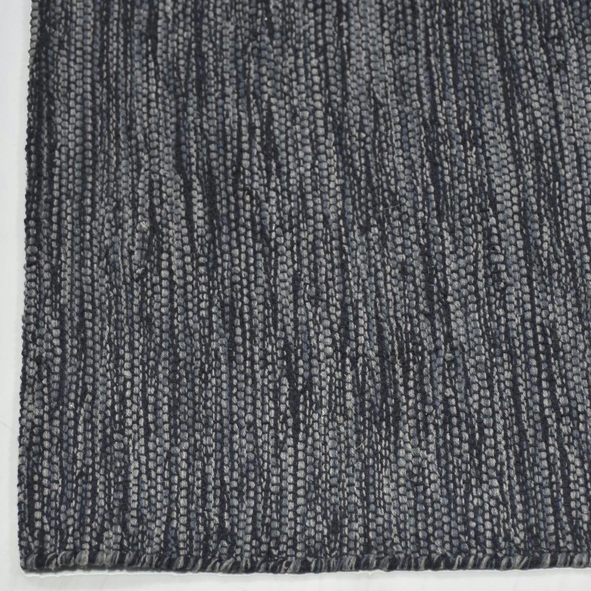 UNI CHINÉ 100% BIO - Tapis salon en coton gris 80x150