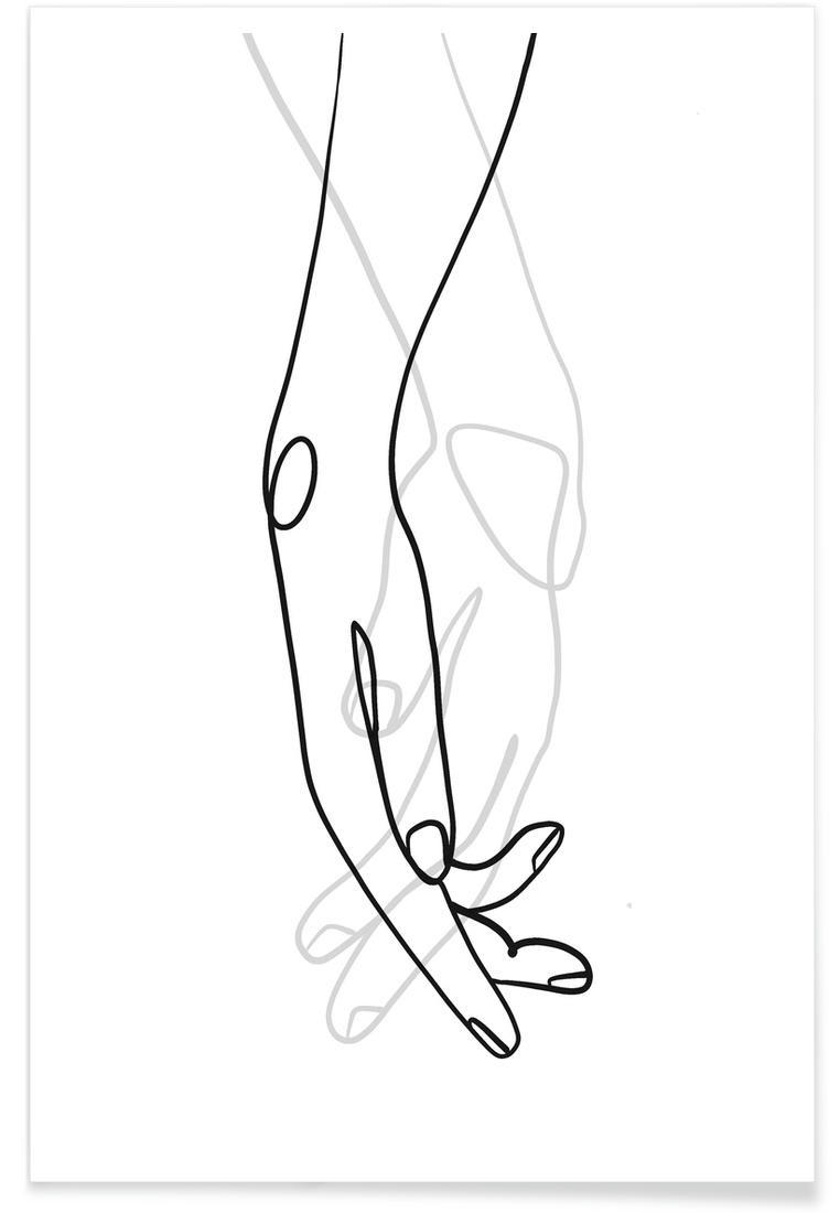 HANDS - Affiche blanc & blanc ivoire
