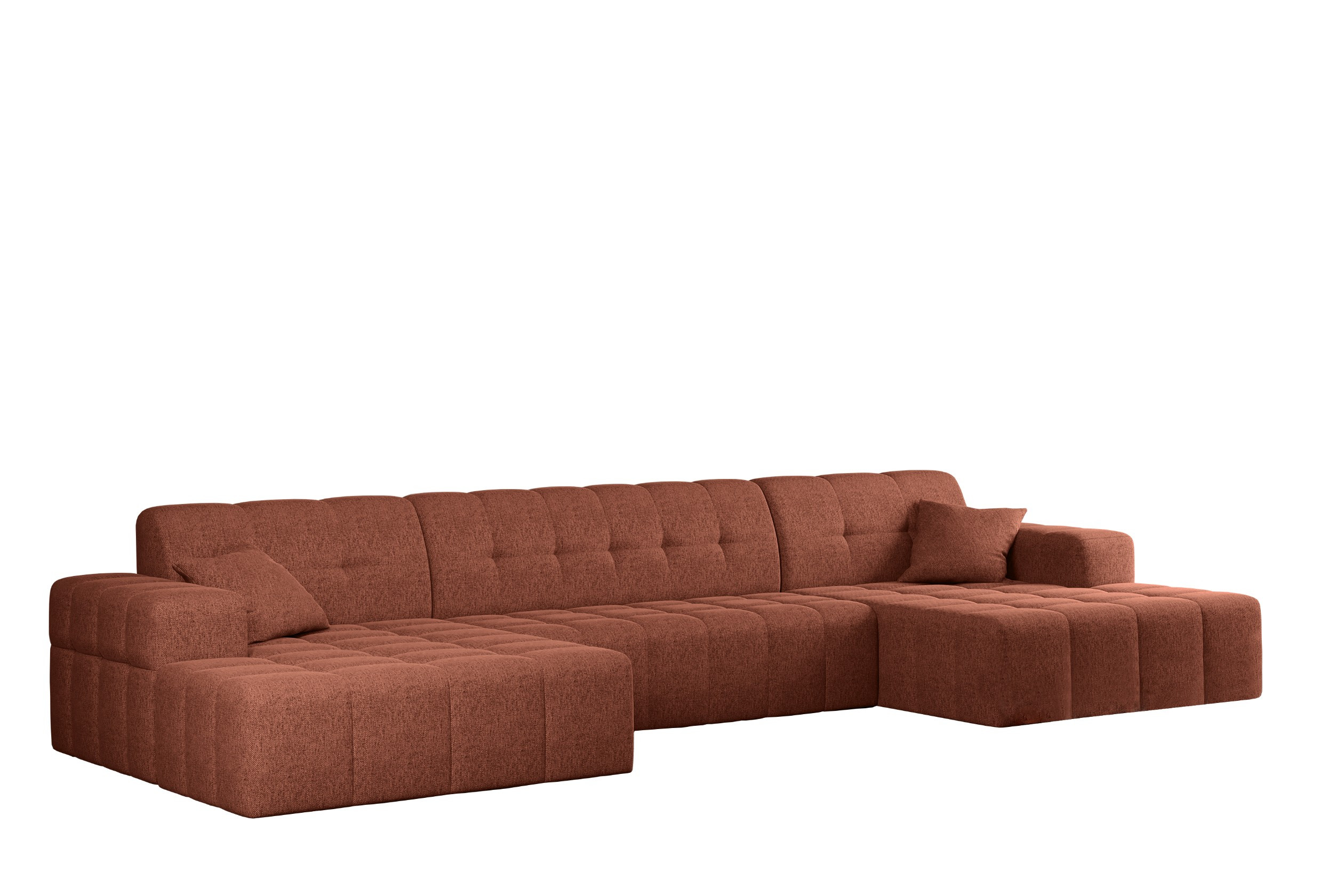 Sofa w kształcie U NIMES narożnik, tkanina Verita Miedziany