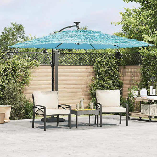 Parasol de jardin avec mât en acier bleu 269x269x235 cm vidaXL