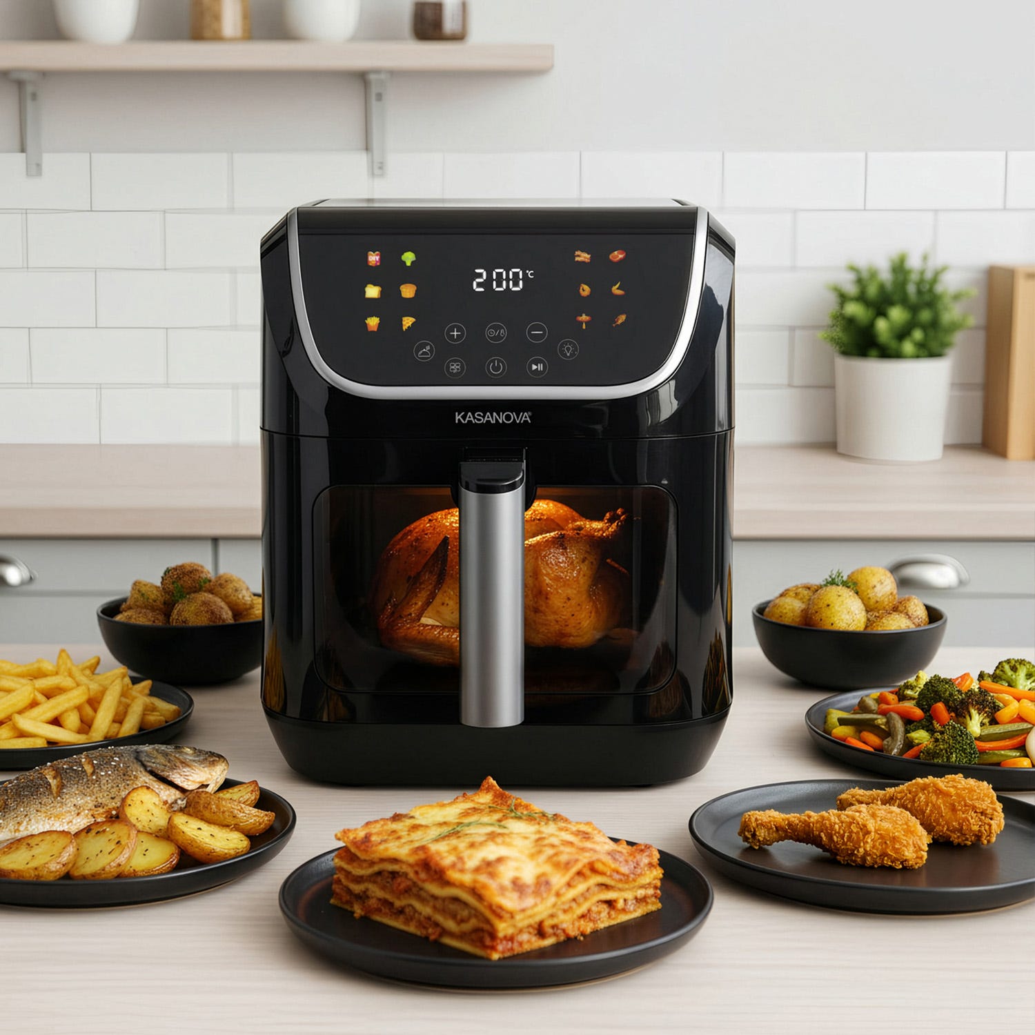 Friggitrice ad aria digitale 7L 1450 W nera