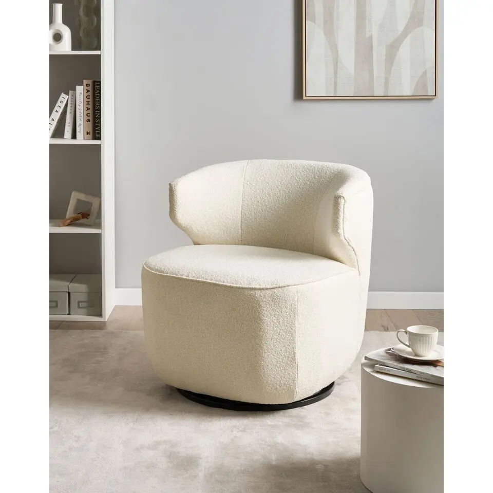 MOLLEBY - Fauteuil - Off-white - Boucl&eacute;
