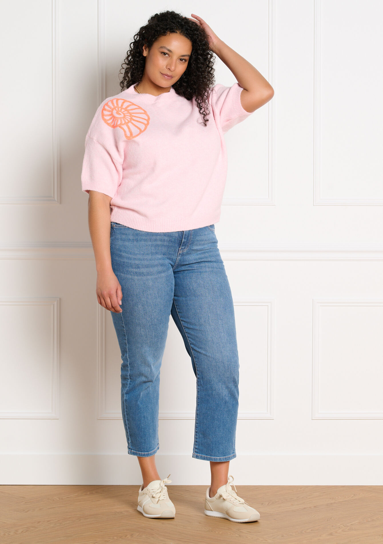 Trui met pailletten schelp