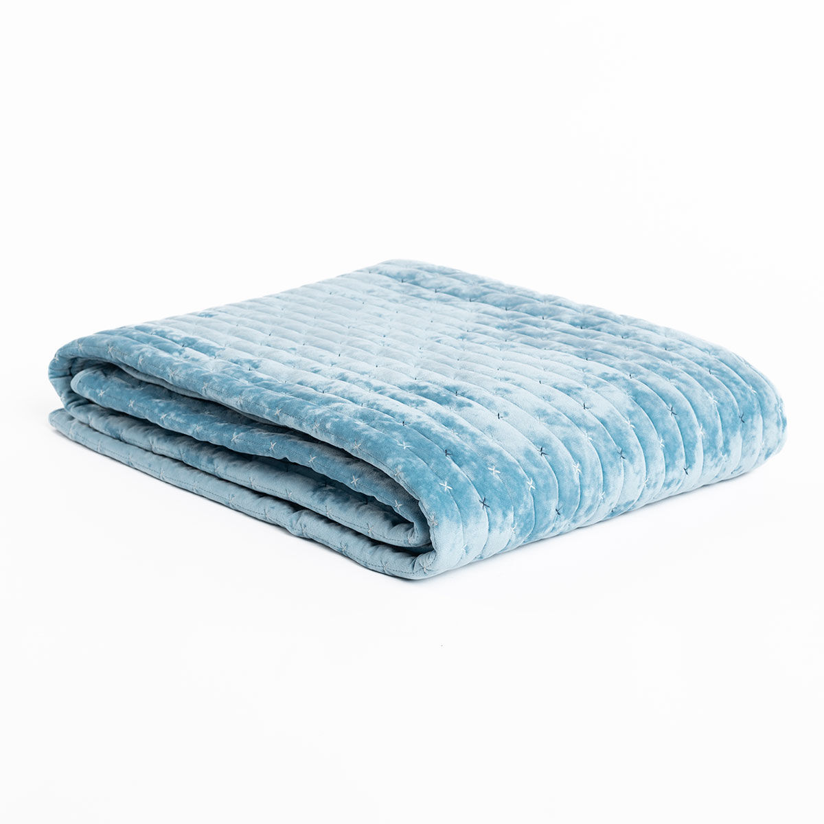 Edredão MIKA azul em veludo 160x220cm