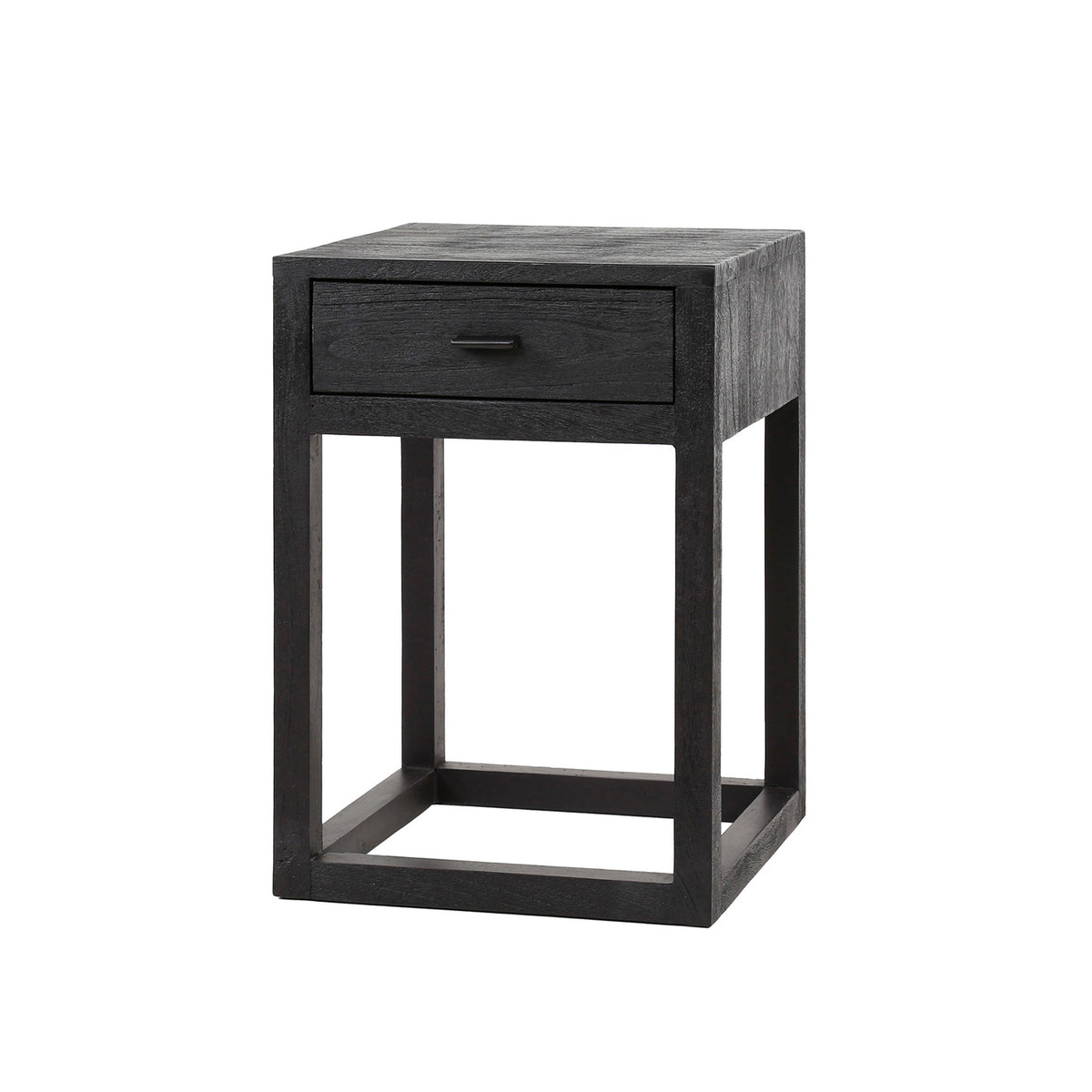 Giga Meubel Nachtkastje Black Square - Zwart Acaciahout - 35x35x50cm