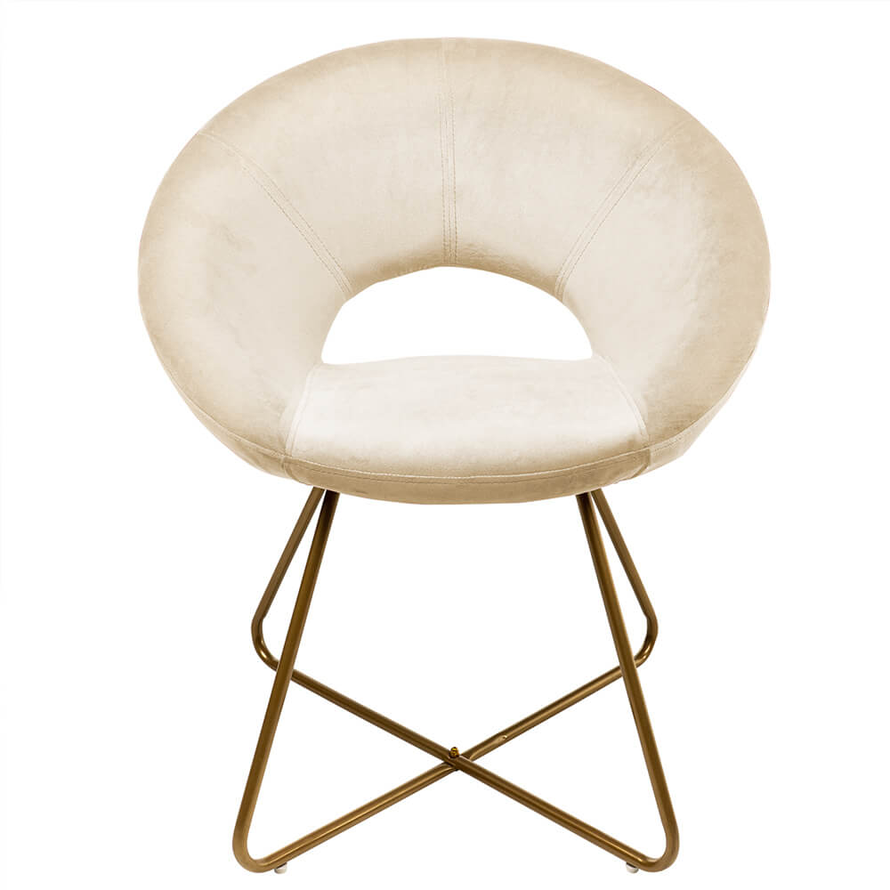 Home Deluxe Fluwelen Stoel SELESA Beige