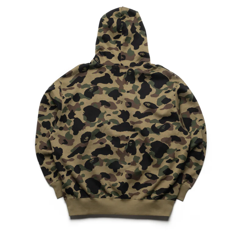 A Bathing Ape 1st Camo Jacquard One Point Relaxed Fit Hoodie - Green
