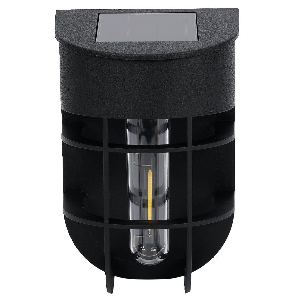 Lampe solaire plastique noir 9,5x8xH14,5cm