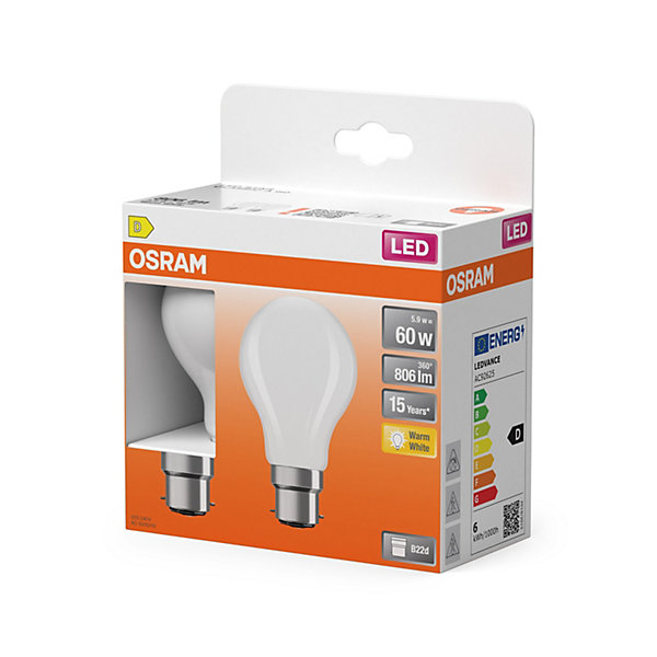 OSRAM Lampe LEDAmpoule étoile forme A 60 filament 5,9 W Mat B22d