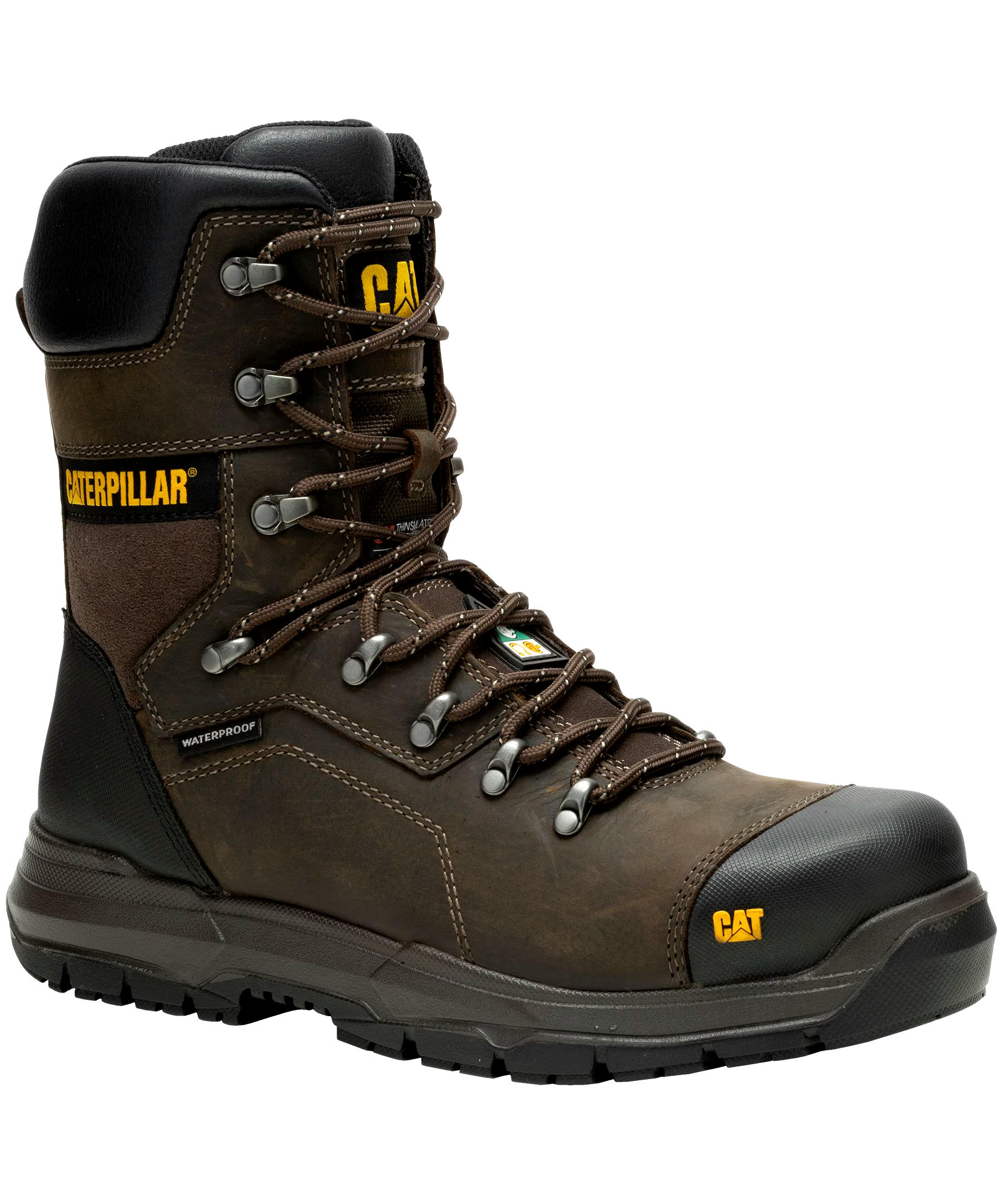CAT Men's Diagnostic 8 Inch Composite Toe Composite Plate Waterproof Work Boot