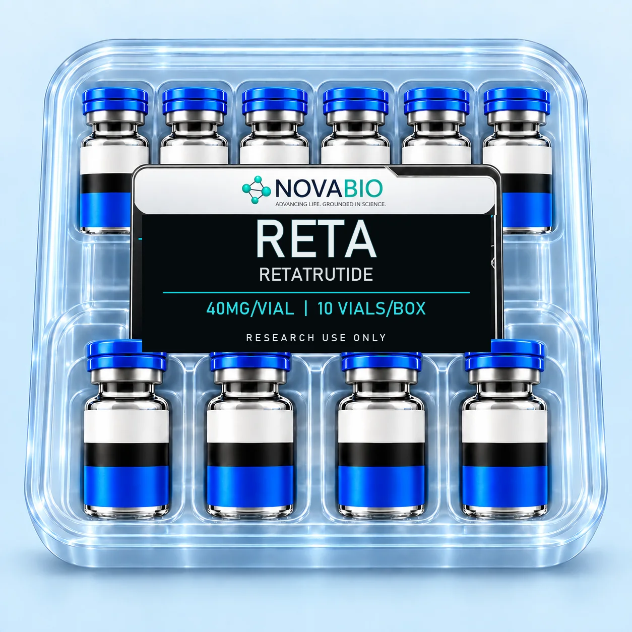 NOVABIO Retatrutide (Reta) 40MG per vial, 10 VIALS research product