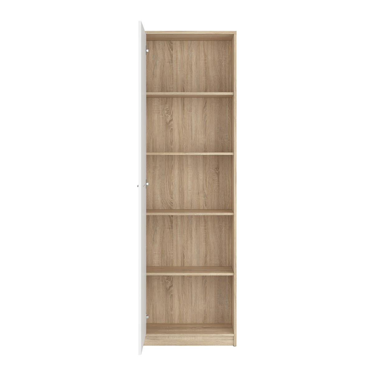 - Armoire colonne 1 porte stratifiés naturel et blanc