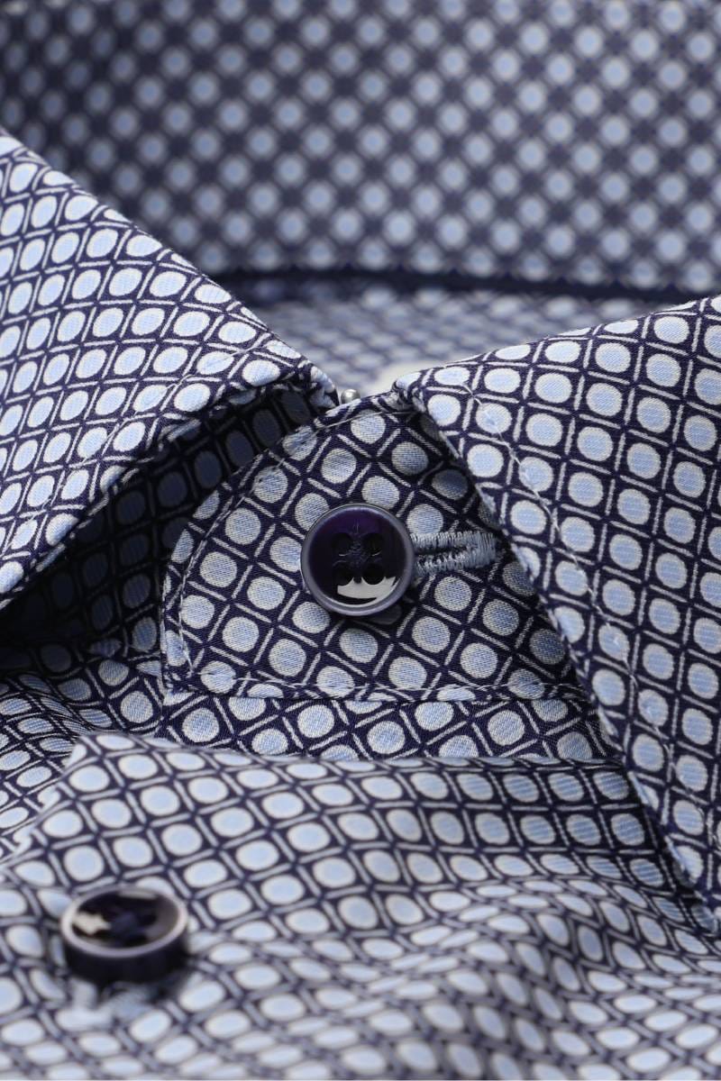 ETERNA Slim Fit Hemd blau, Bedruckt