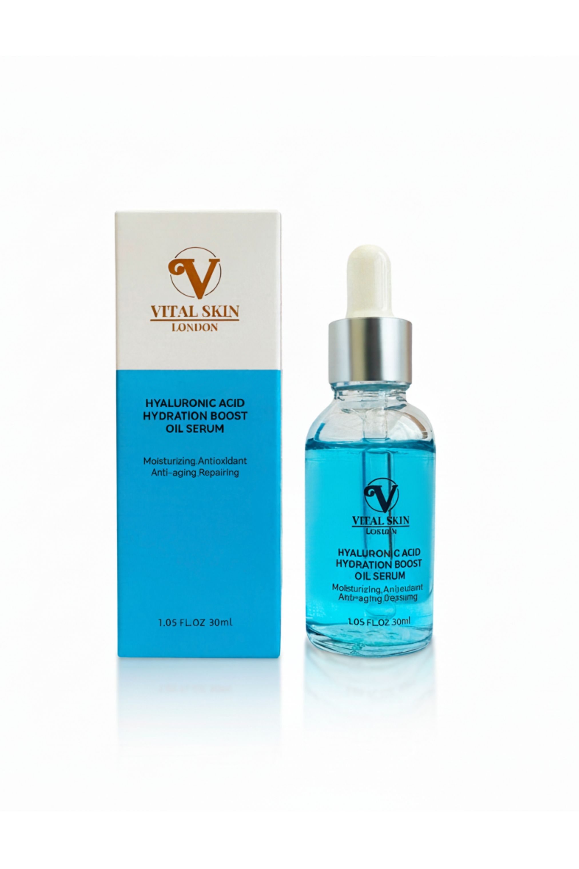 Vital Skin London Hyaluronic Acid Oil Serum for Skin Hydration with Aloe vera extract & Oligopeptide