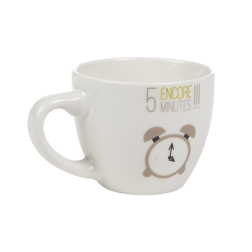 Tasse à expresso porcelaine blanc à motif réveil 9 cl