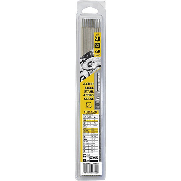 Blister 50 électrodes rutile GYS diamètre 2,0 mm - modèle 084421