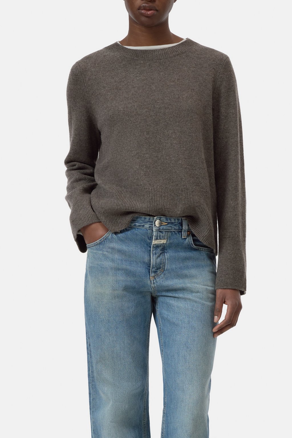 Crewneck-Pullover aus reiner Wolle