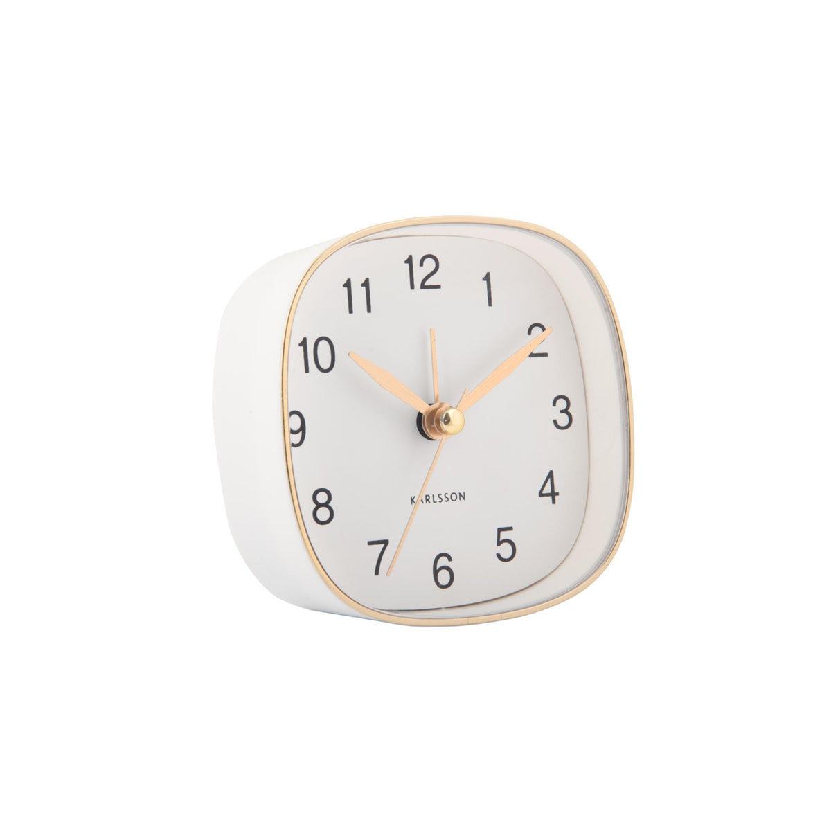 Karlsson wekker Travel Square - wit - 8.5x8.5x8.5cm
