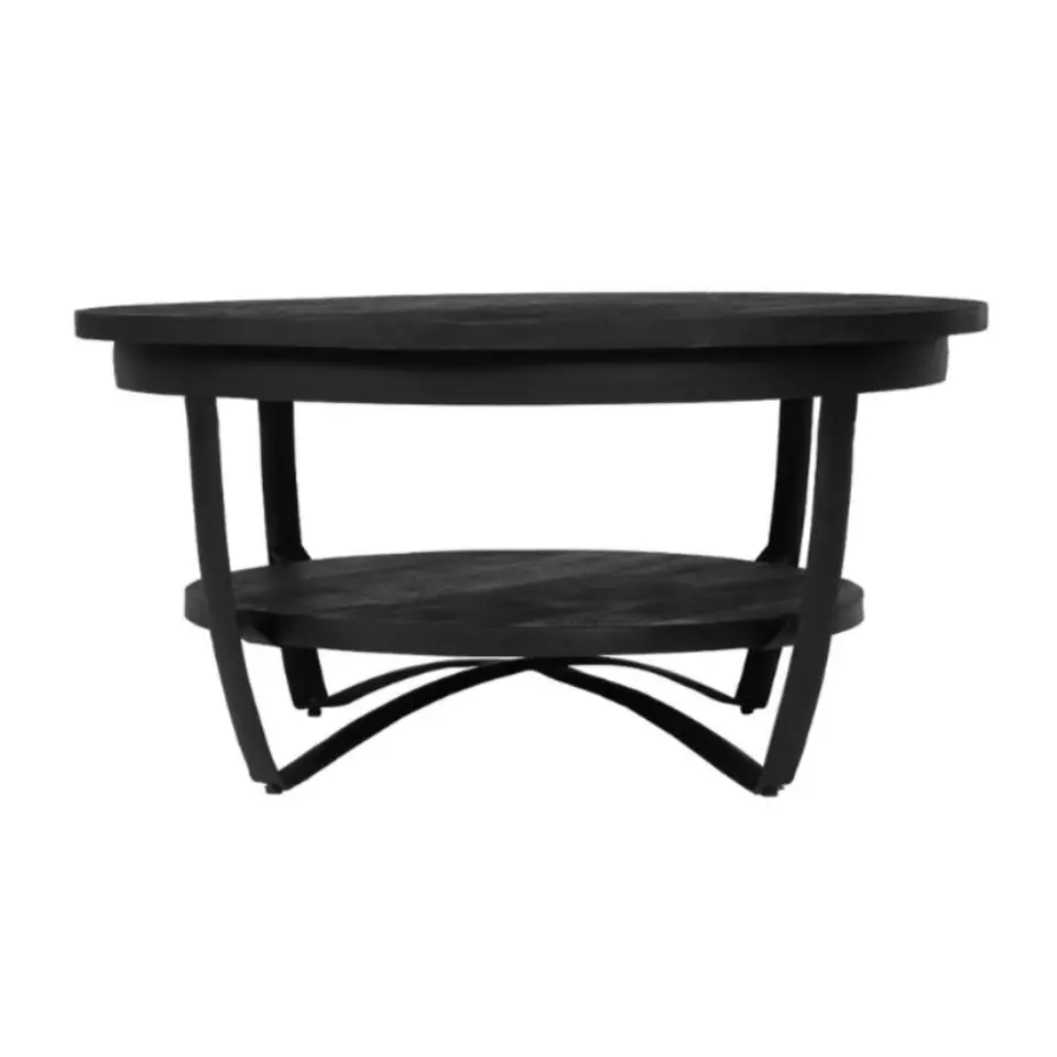 Furndea Emmy salontafel zwart industrieel 70x70x35cm