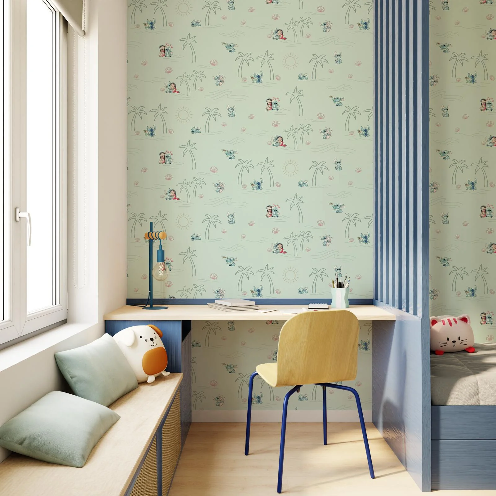 Disney Papier peint intissé LILO&STITCH coloris bleu aqua