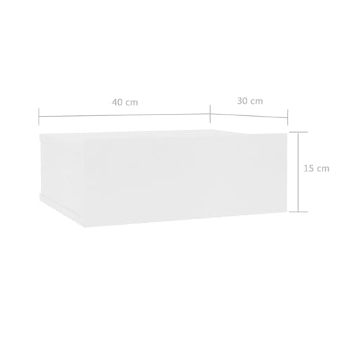 NNEVL Floating Nightstands 2 pcs White 40x30x15cm Engineered Wood