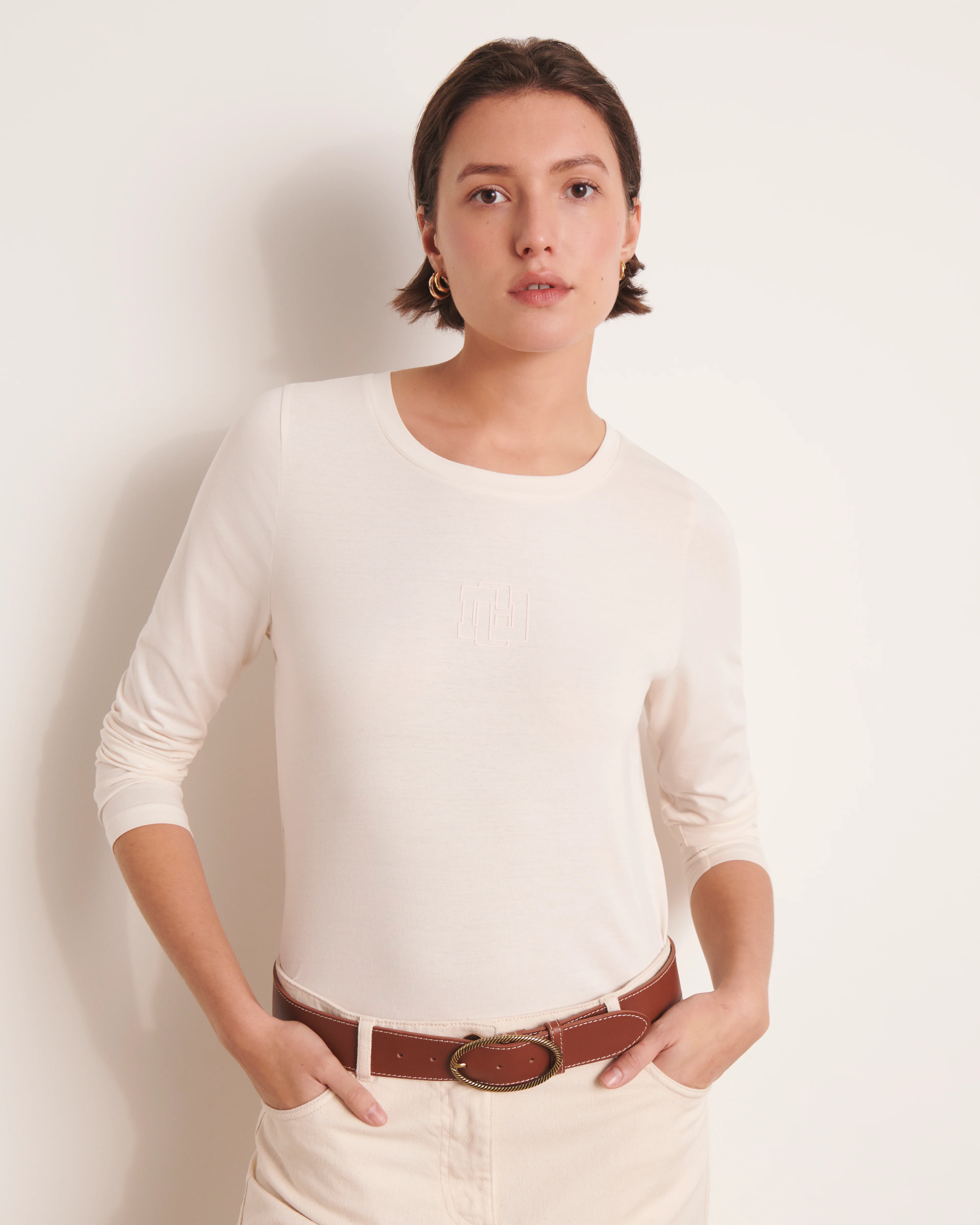Tee-shirt beige TIMARIN13-BIS/13099/012
