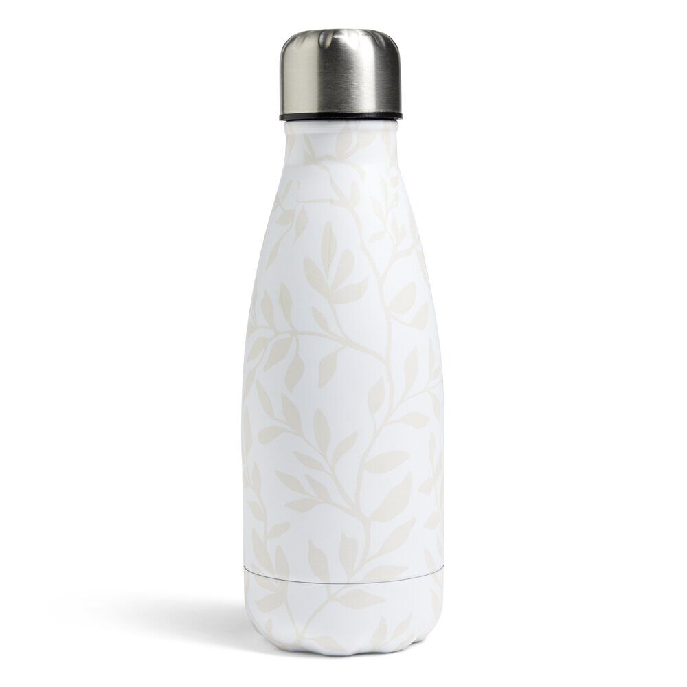 Bouteille isotherme blanc motif feuillage 350ml