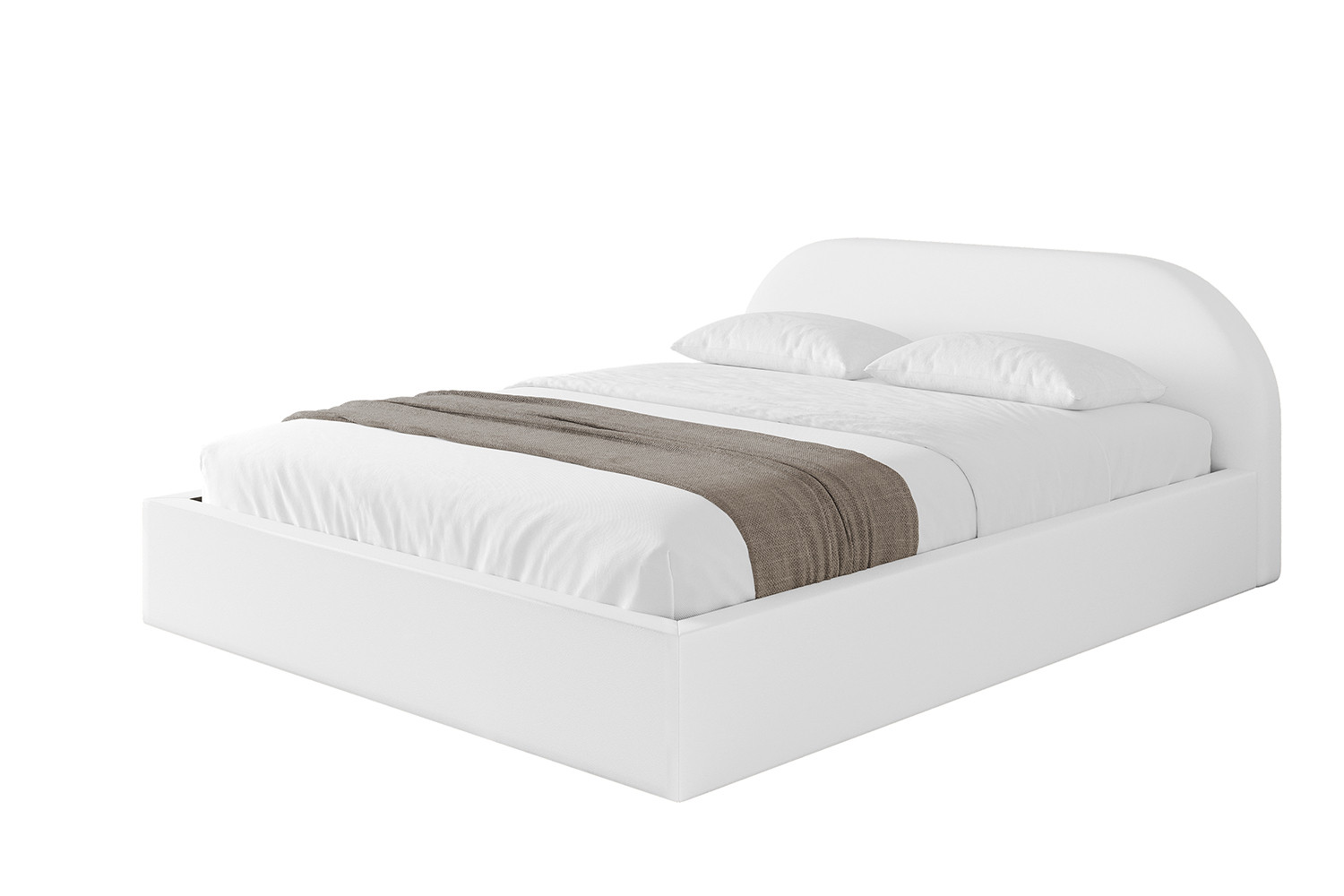Łóżko tapicerowane z materacem   pojemnik TIVO-v1- 120x200 cm Biały