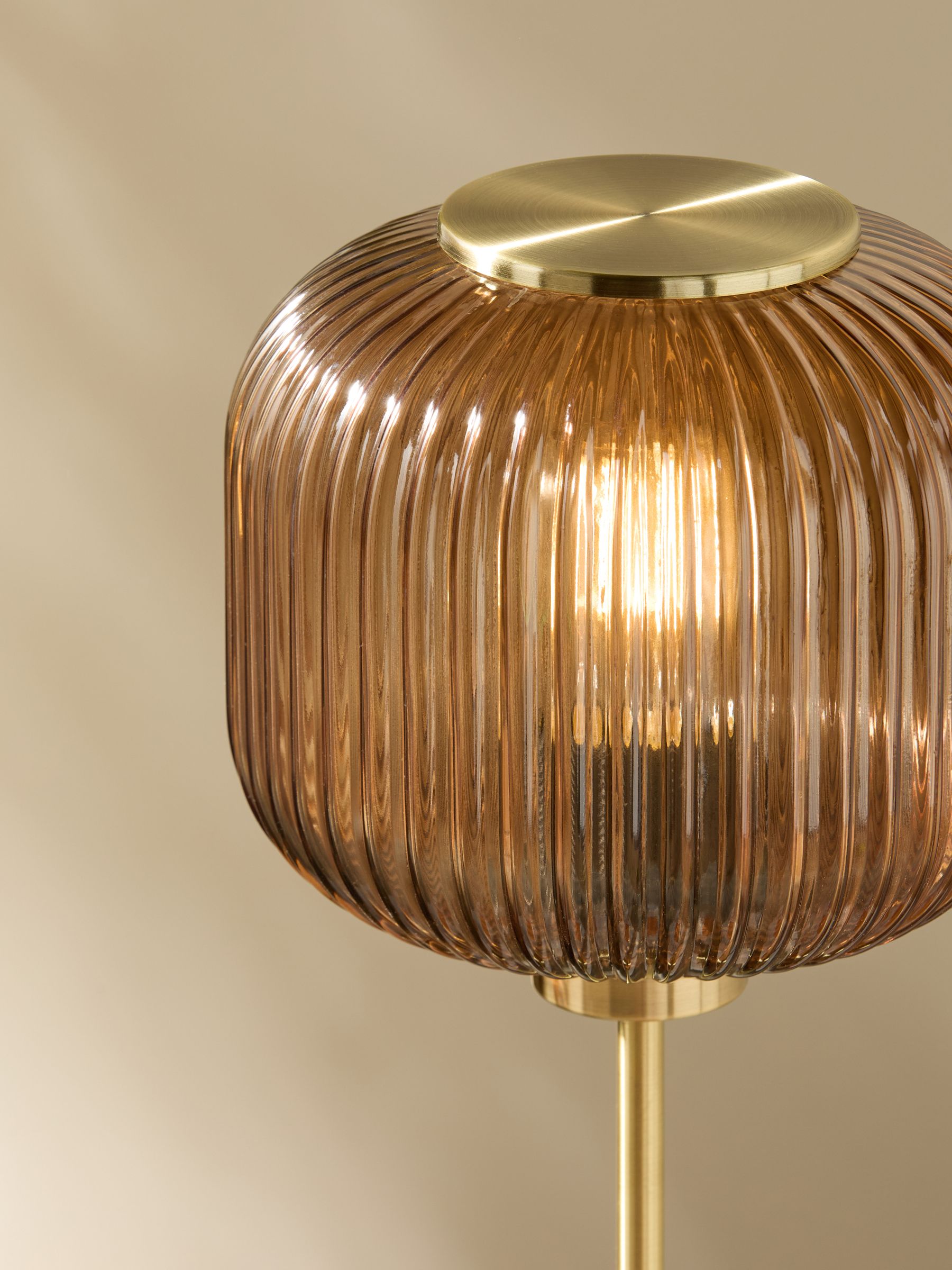 Large Briz Table Lamp in Amber Brown