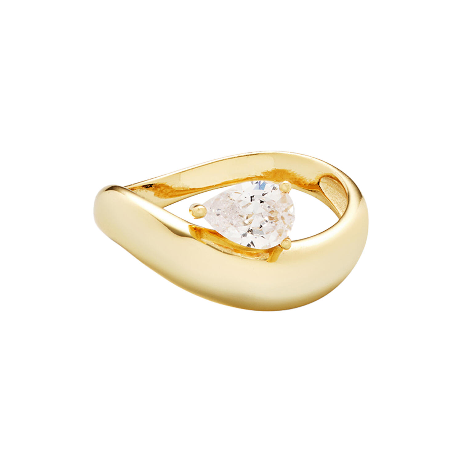 Wave Pear Ring
