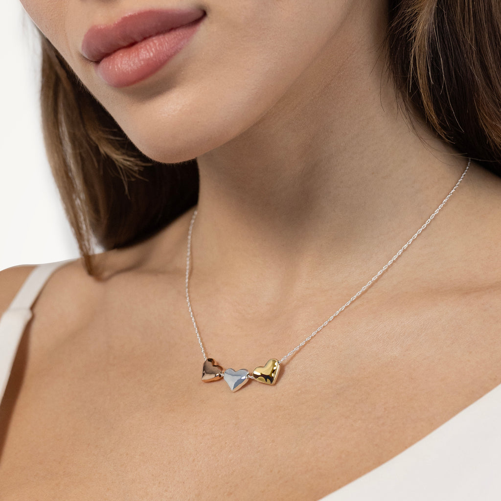 Love Lane - Mixed Plated Heart Necklace