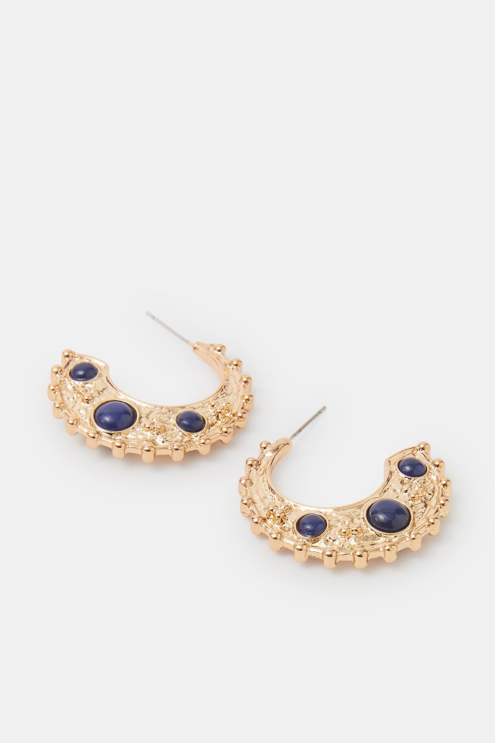 Accessorize Textured Crescent Moon Hoop Earrings