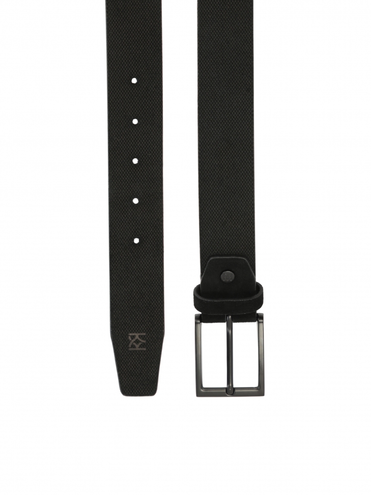Black suede men's belt