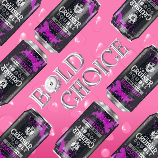 Vodka Cruiser Double Blackcurrant, Low Sugar, Refreshing Flavoured Pre-Mixed Vodka Drink, 6.8% ABV, 375mL (Case of 24 Cans)