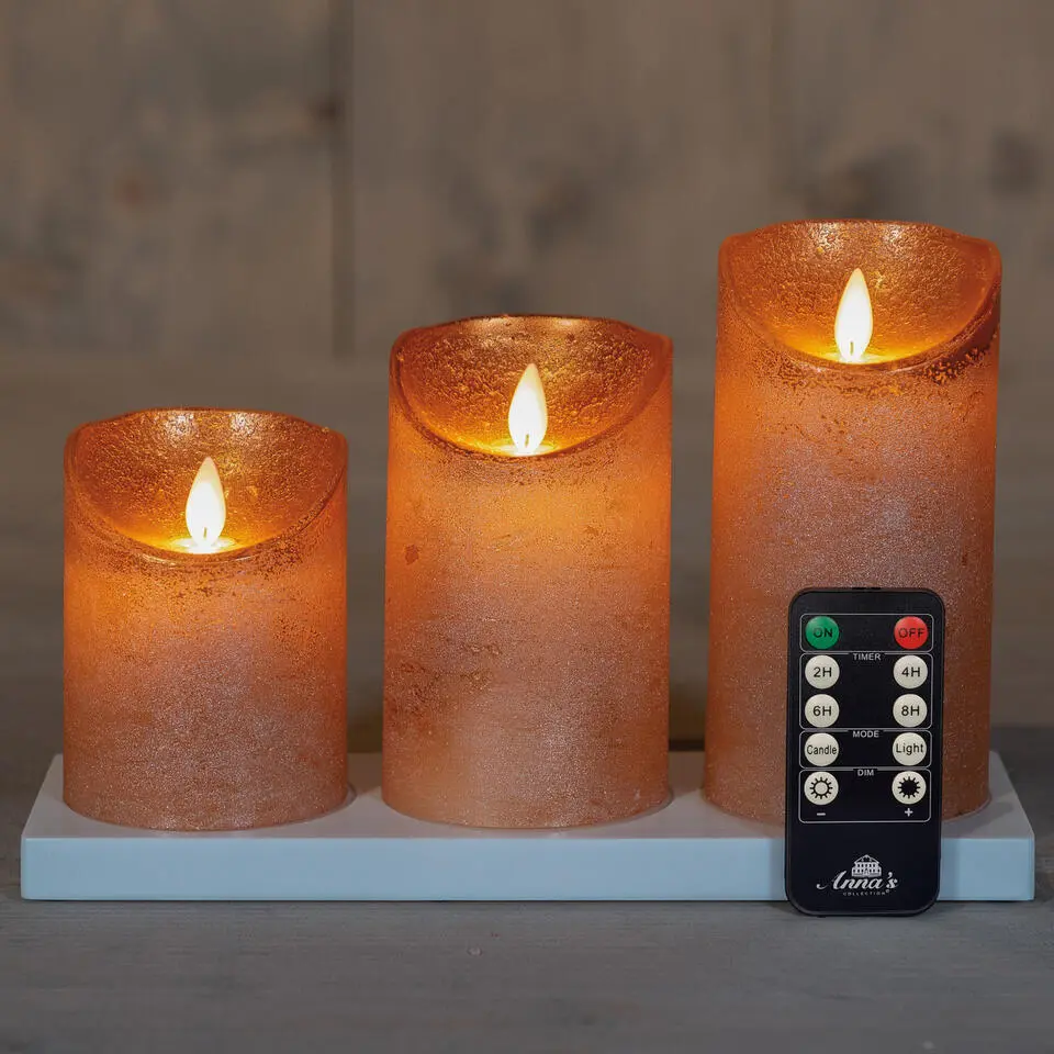 Anna's Collection Anna's Collection LED kaarsen - 3x - koper