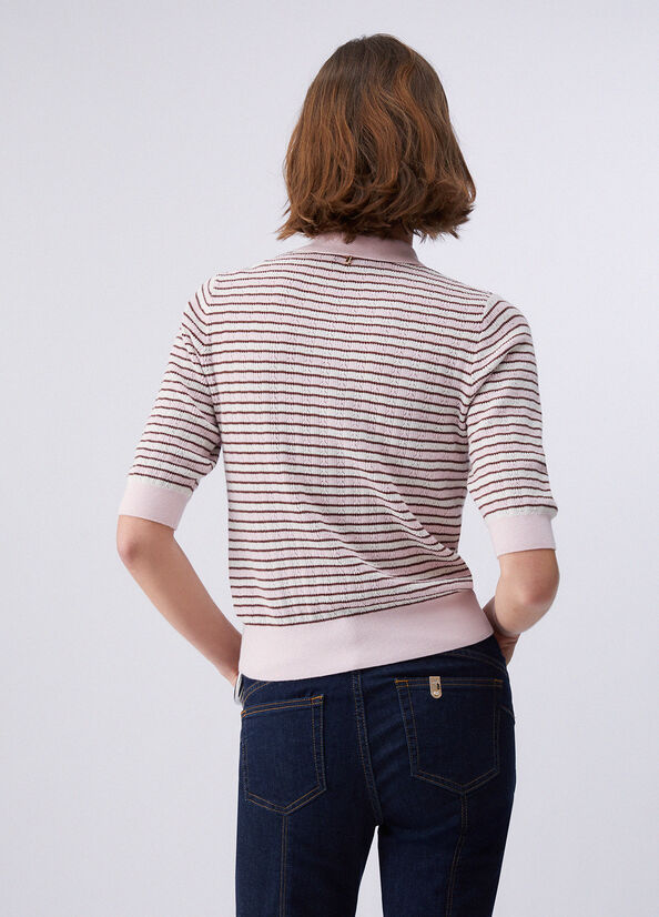 Maglia a righe con dettagli gioiello
