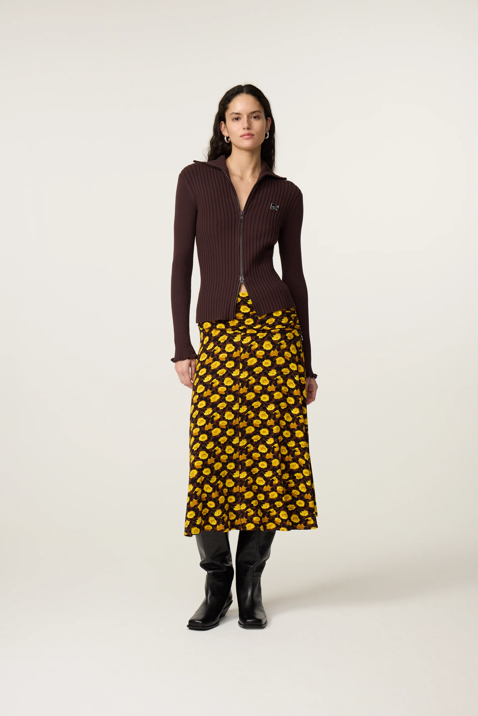 Rosi Skirt | Yellow/Brown