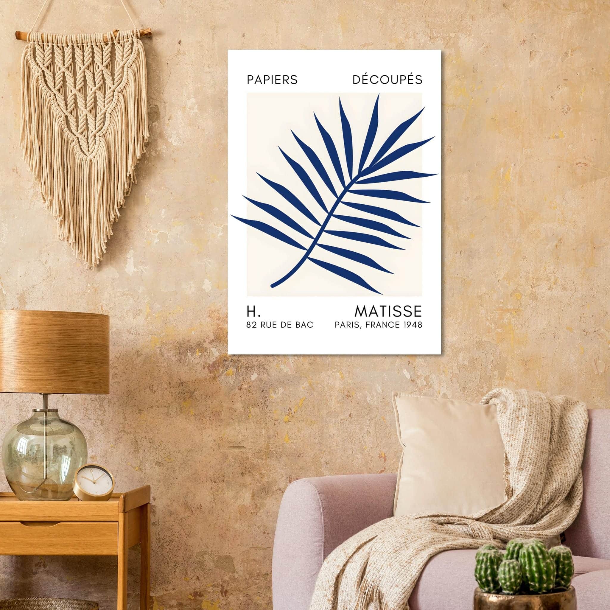 Artfulprints Poster Matisse – Floral reef navy blue II  - 70x100 cm - Blauw