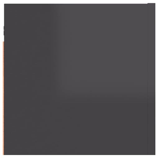 NNEVL Bedside Cabinets 2 pcs High Gloss Grey 30.5x30x30 cm Chipboard