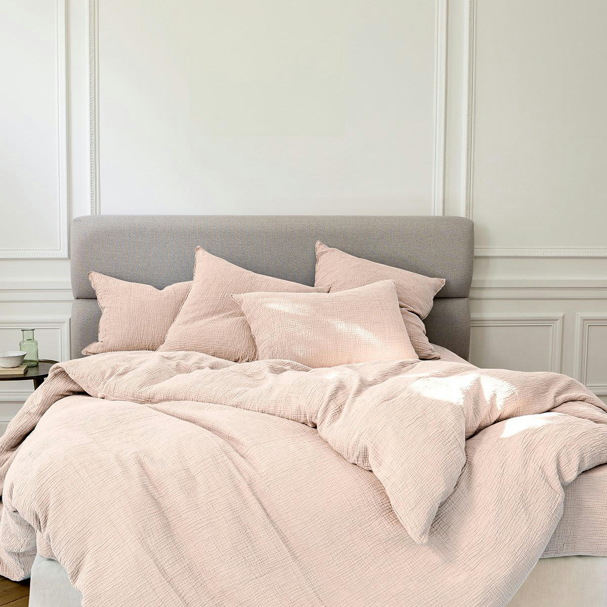 SOURCE - Housse de couette gaze de coton blush 140x200 cm
