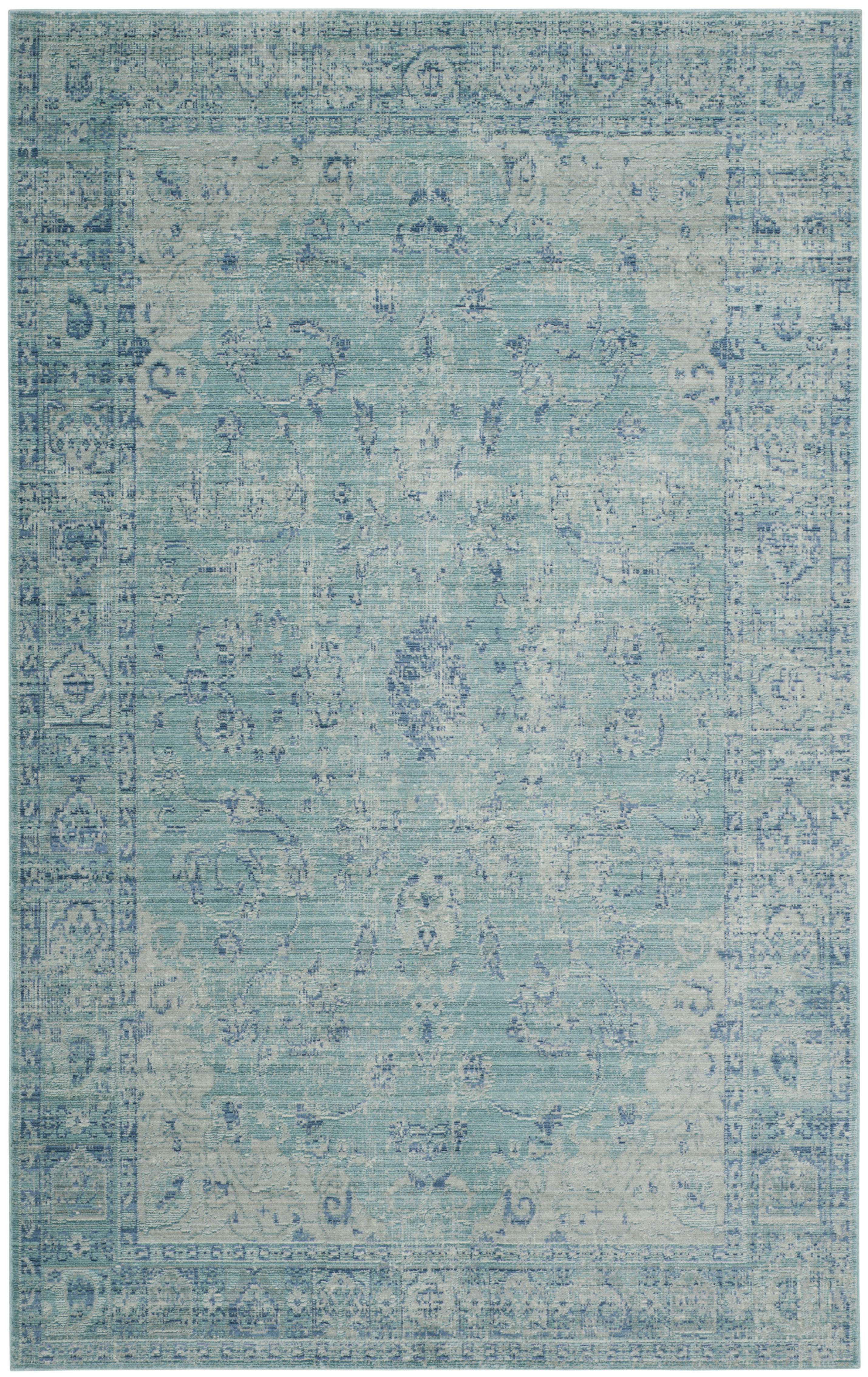 VALENCIA - Tapis de salon interieur en teal & multi, 122 x 183 cm