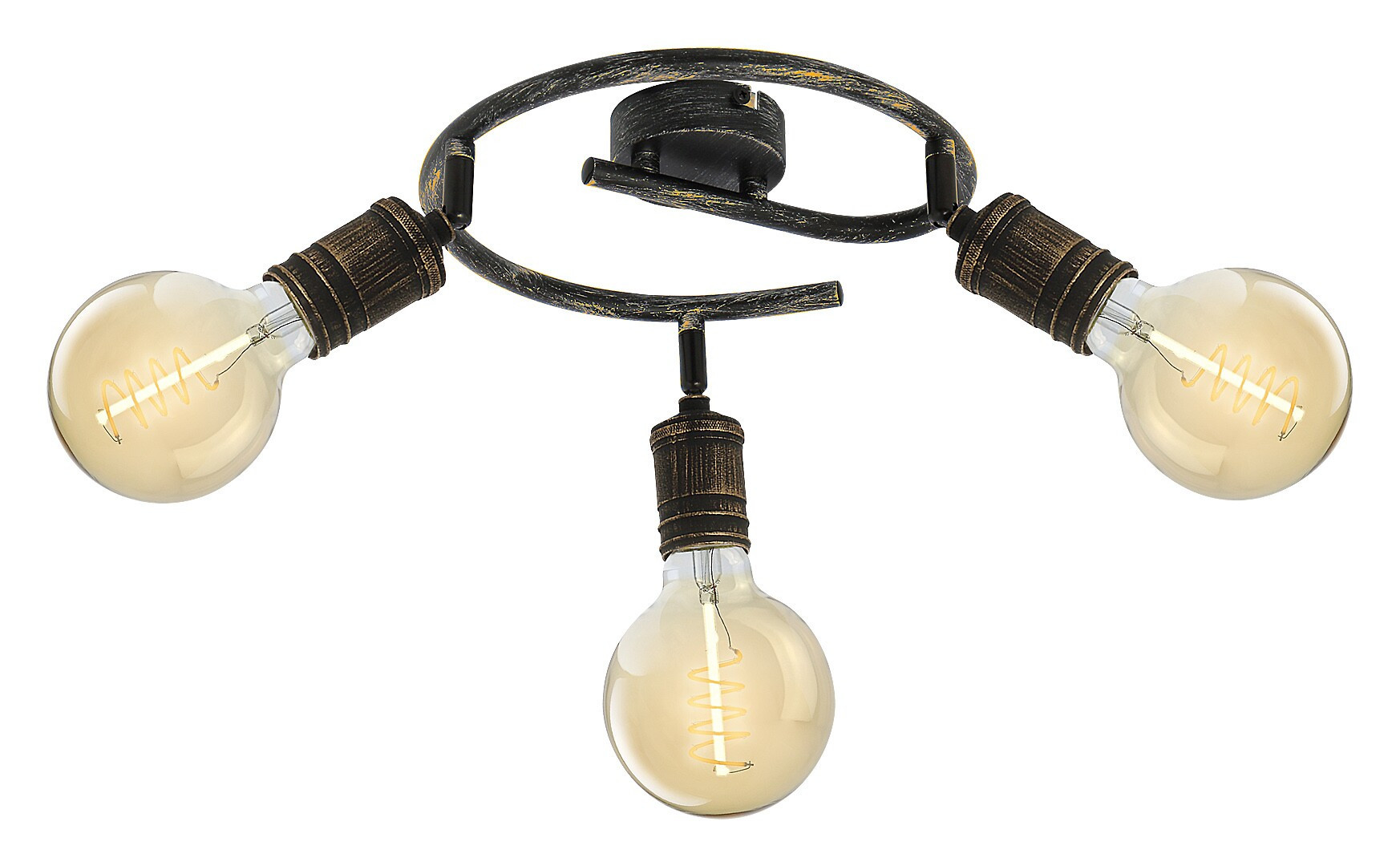 Lampa sufitowa złoto antyczne Fidel 3xE27x25W wym: 15,5x33x33 cm Rabalux