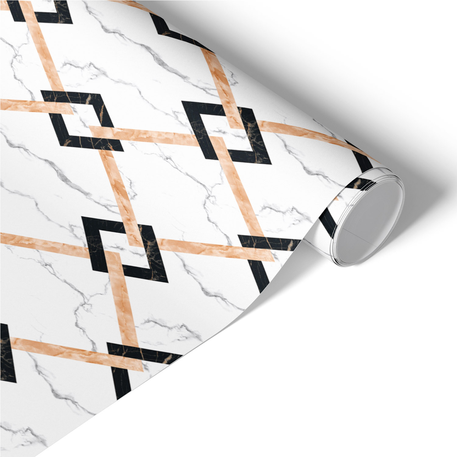 Okleina meblowa Czarno-beżowe romby 50x100 Folia samoprzylepna