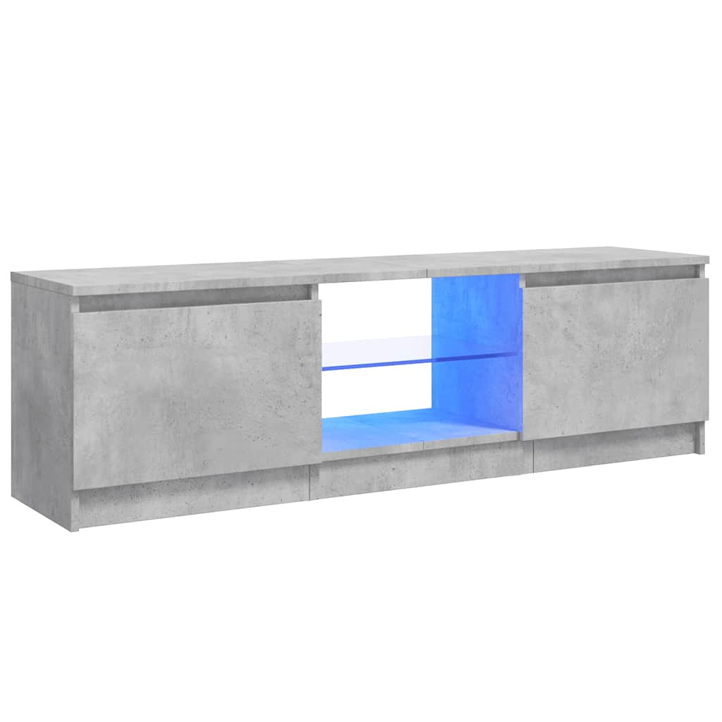 Szafka pod TV z oświetleniem LED szara 120 x 30 x 36 cm