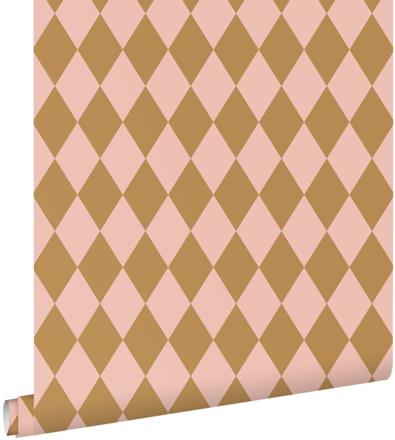 ESTAhome behang ruiten bruin en roze - 50 x 900 cm - 131600