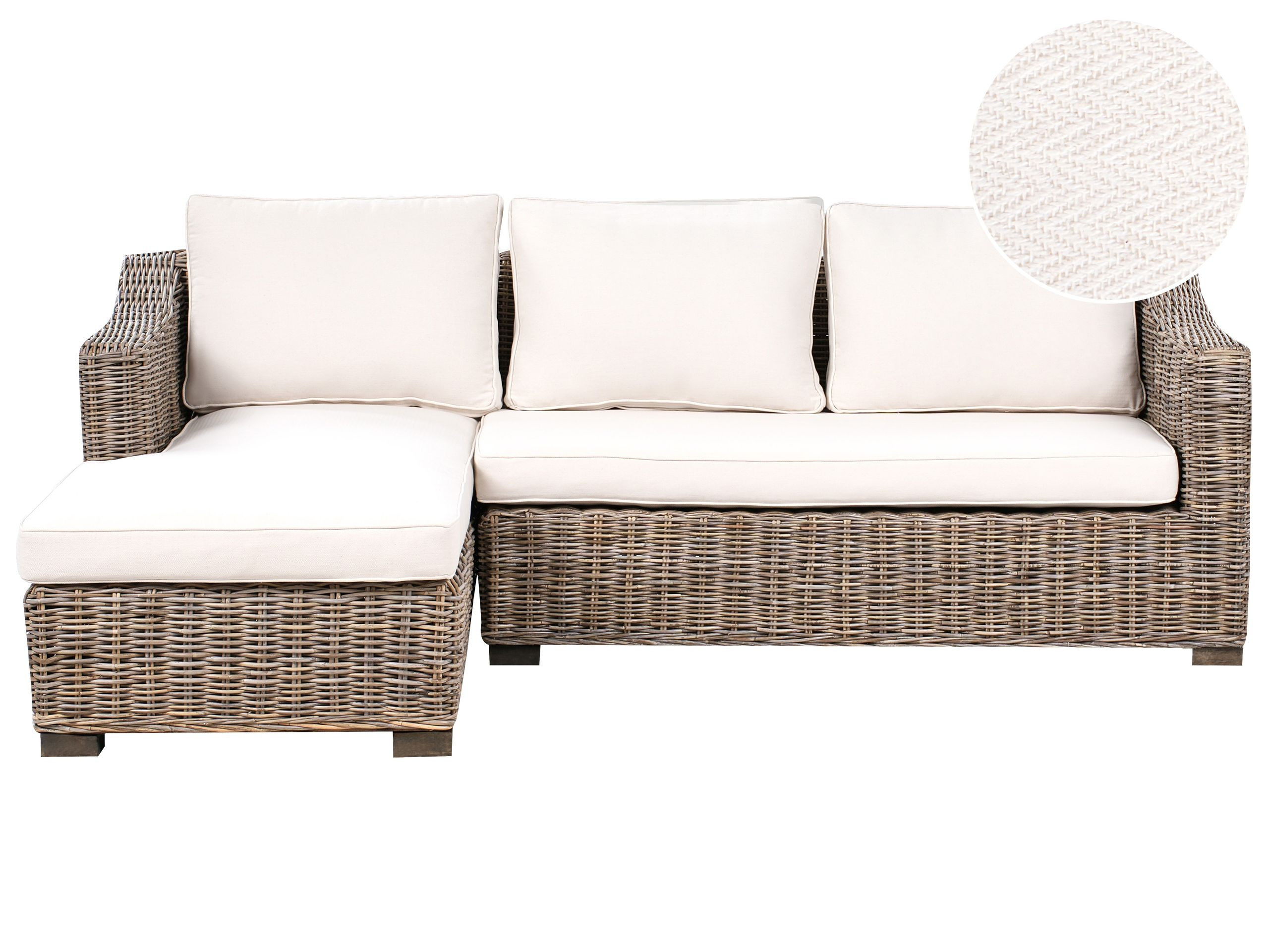 Sofa narożna rattanowa pleciona narożnik