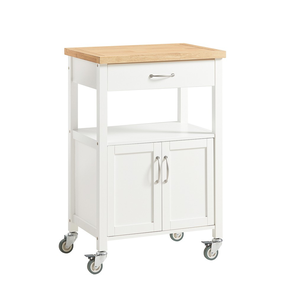SoBuy Wózek kuchenny z szufladą Biały 60x44.5x91.5cm Funkcjonalny FKW22-NW