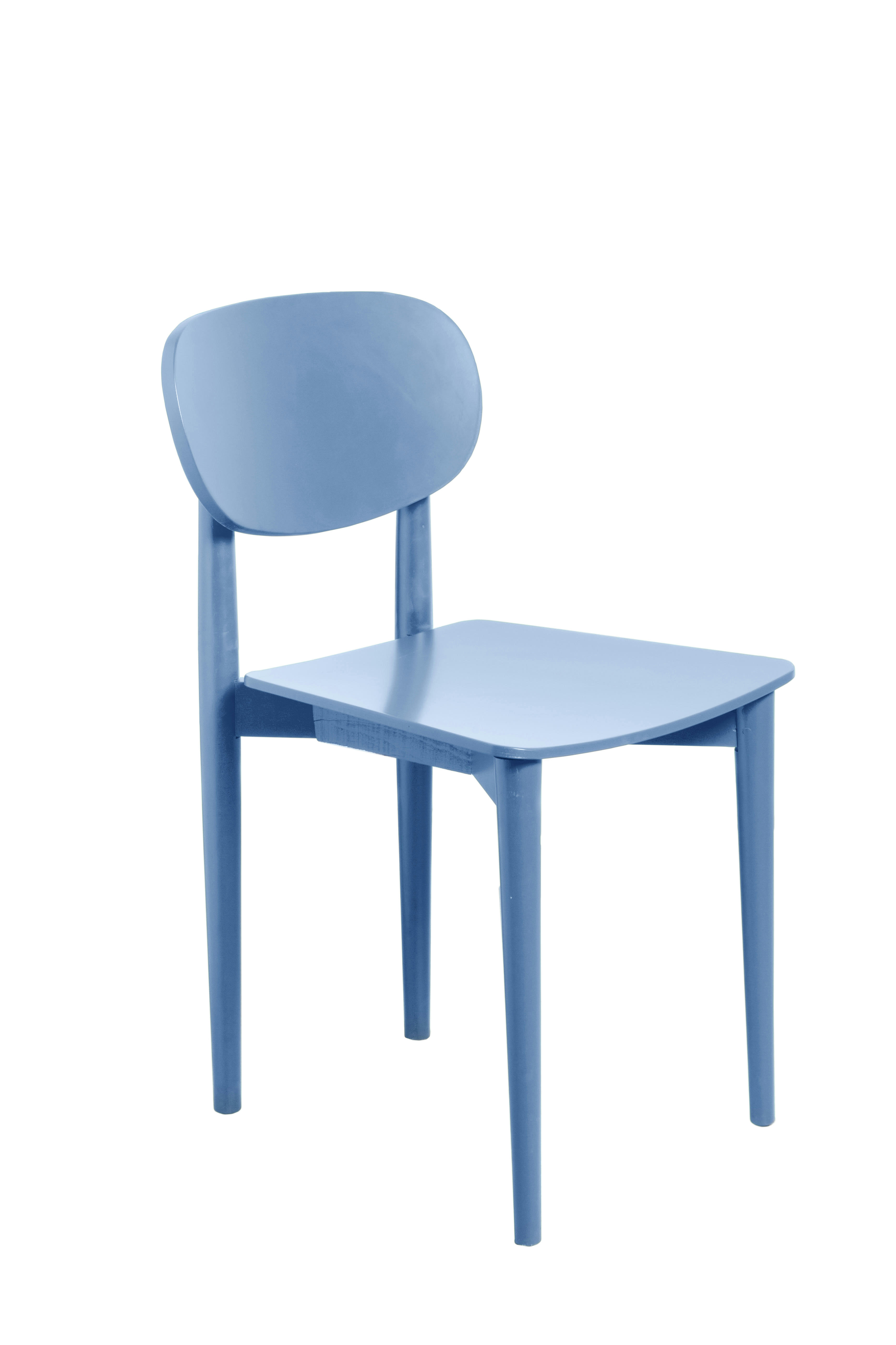 SANDRO - Chaise en bois de hêtre massif bleu Cornish