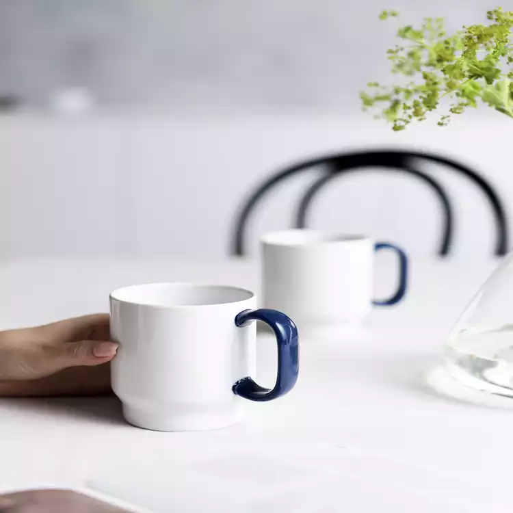 Designed By Sebastian Conran Set of 2 Porcelain Mugs – Blue